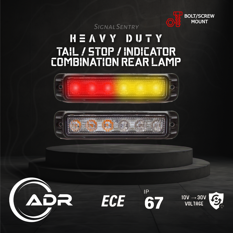 Heavy Duty Low Profile 6 LED Tail/Stop/Indicator Rear Signal Lamp (2 Pack)