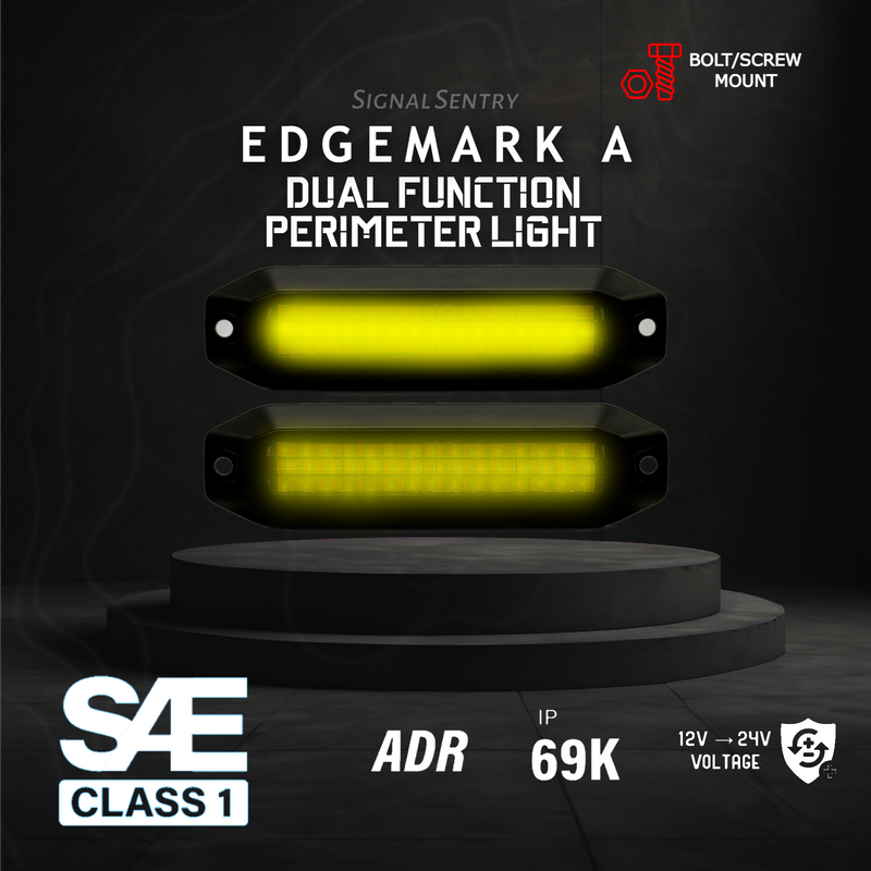 SENTRY EdgeMark 24 LED Dual Function SAE ECE Amber Surface Warning Light with Amber Marker