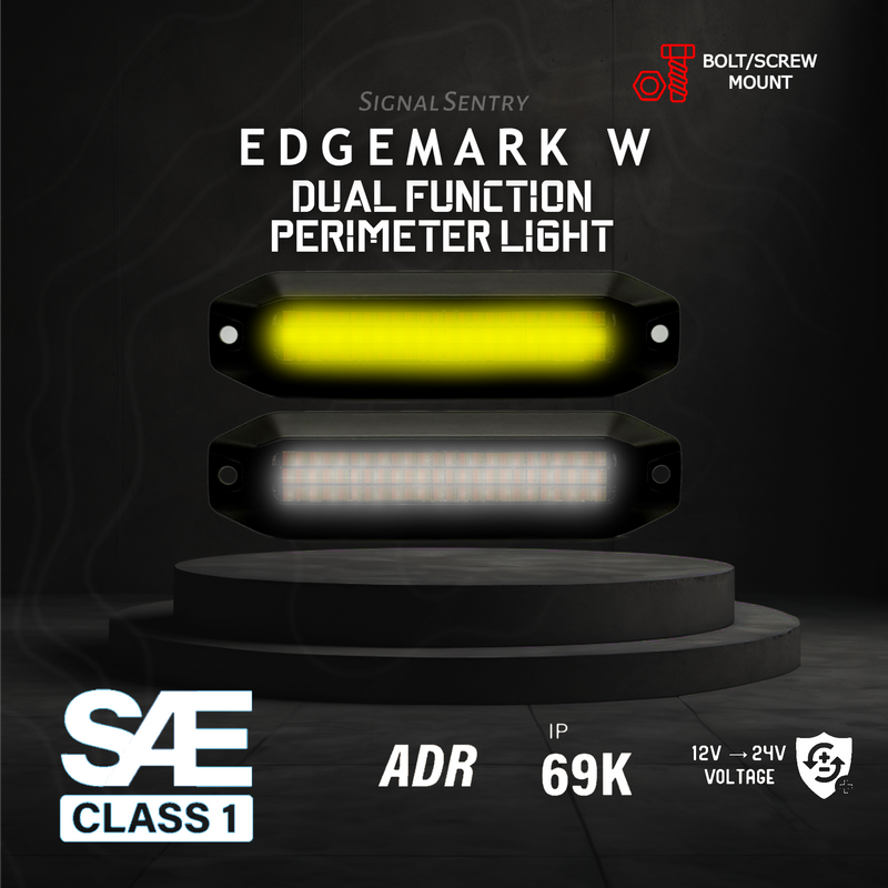 SENTRY EdgeMark 24 LED Dual Function SAE ECE Amber Surface Warning Light with White DRL/Marker