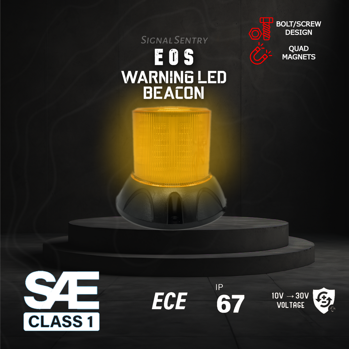 SENTRY EOS High-Profile SAE ECE LED Amber Warning Beacon