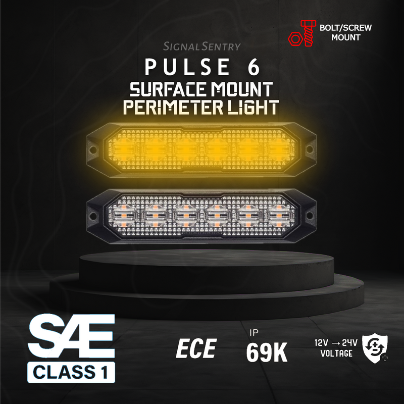 SENTRY Pulse6 6 LED SAE ECE Amber Surface Warning Light